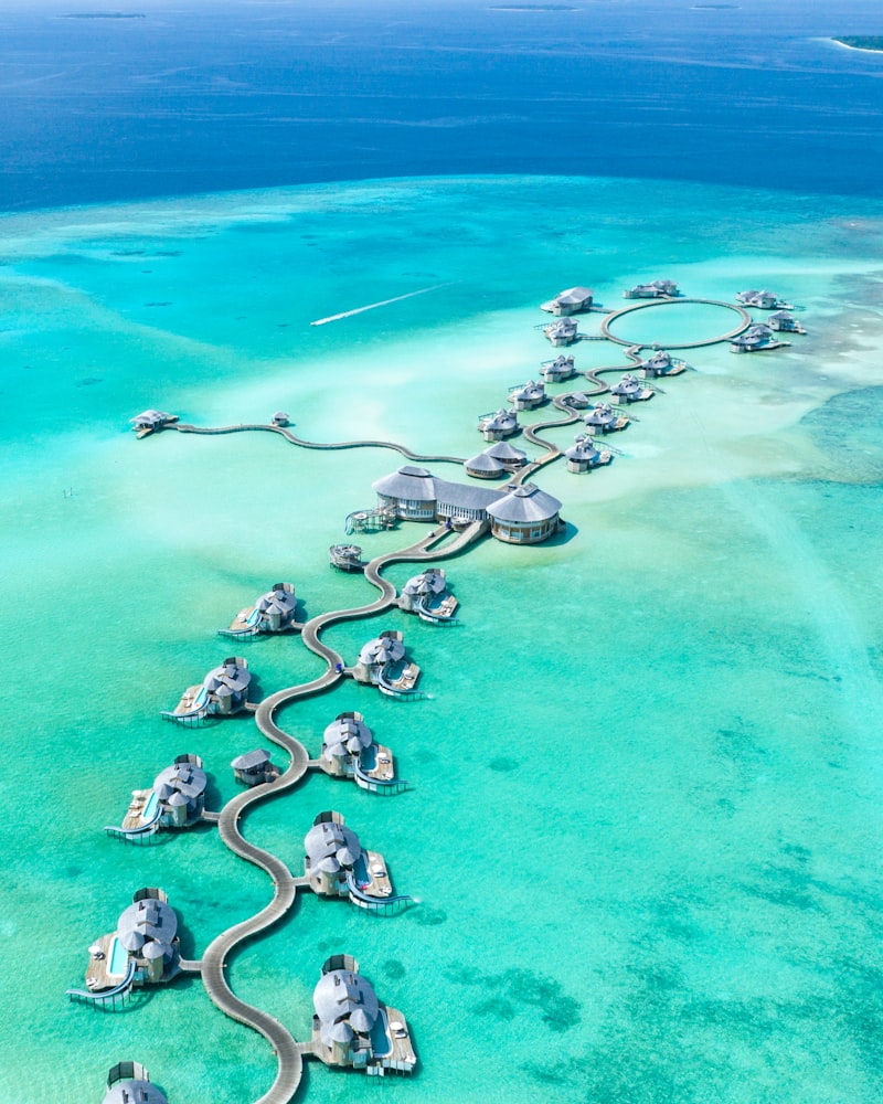 Overwater bungalows in the Maldives